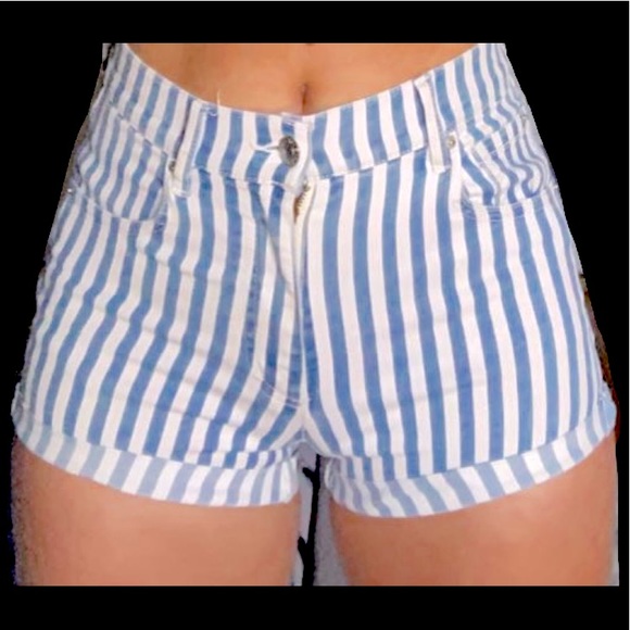 Garage Striped Denim Shorts - Picture 2 of 3